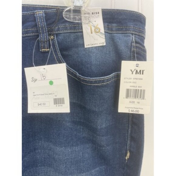 YMI Midrise Bootcut Jeans Dark Wash Women's Size 16 Style EP901656 NWT - Picture 4 of 6